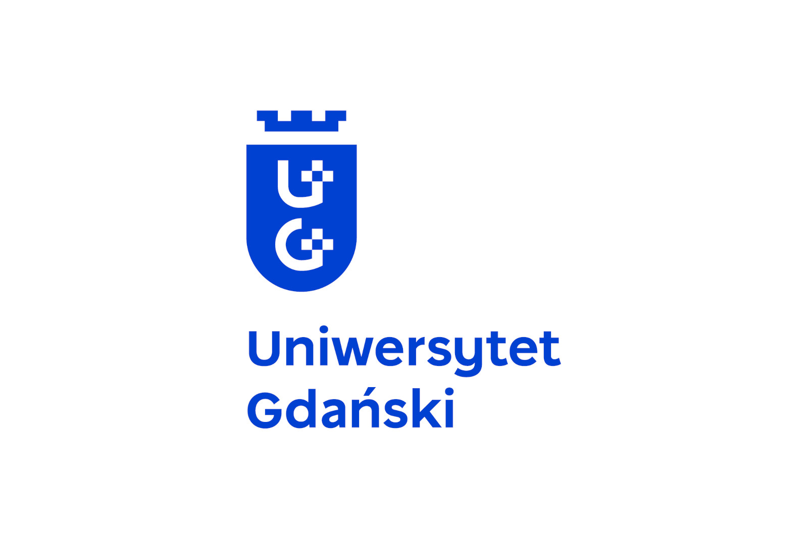 The logo of Gdańsk University, featuring a shield with 'UG' and 'Uniwersytet Gdański' in blue on a white background.